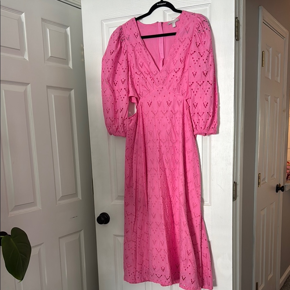 Chelsea28 Pink A-Line Puff Sleeve Dress